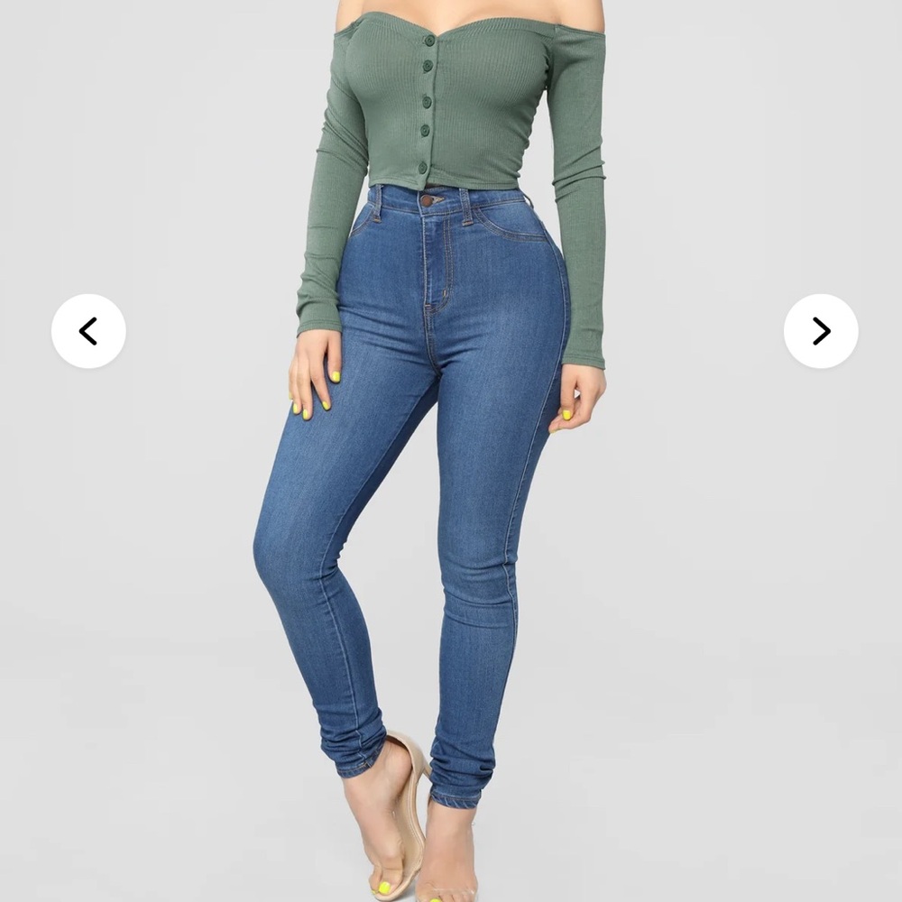 Talk That Talk Off Shoulder Top - Olive